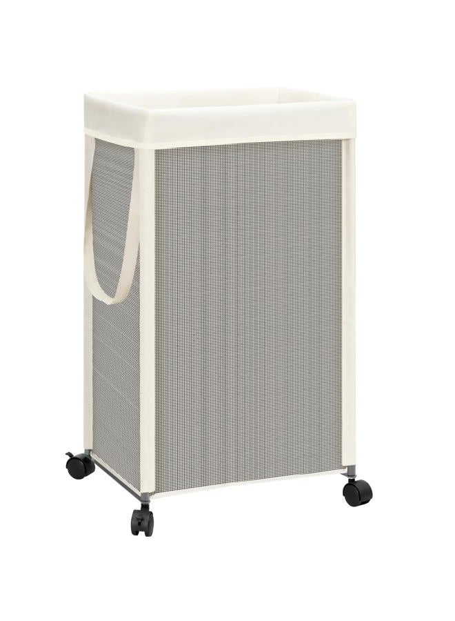 STORAGE MANIAC Laundry Hamper with Wheels, 90L (23.7 Gal) Large Tall Rolling Laundry Basket with Removable and Washable Liner Bag, Aesthetic Dirty Clothes Hamper for College, Dorm, Apartment, Gray - Image 1