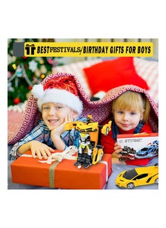 SYOSI Remote Control Toys for Kids Birthday Hobby Rc Robot Car Toy 1 18 Scale with One Button Deformation Transformer 5 to 12 Years Old Racing Cars Boys Girls Yellow  - Image 4