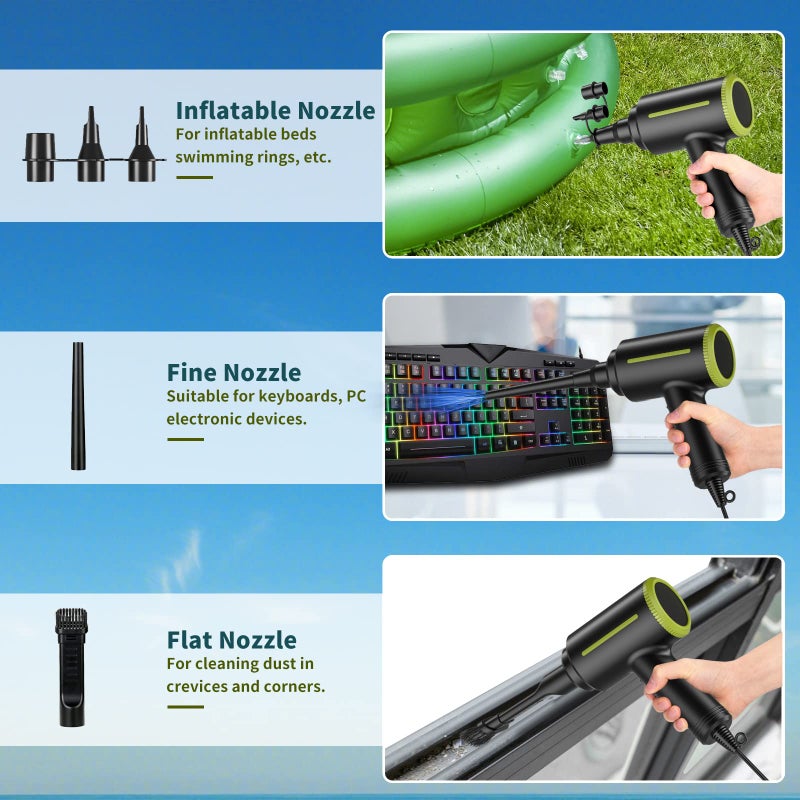 DOROBEEN Compressed Electric Air Blower, Handheld 500W 40000RPM Powerful Cored Air Duster for Computer Keyboard Electronics Cleaning - Image 2
