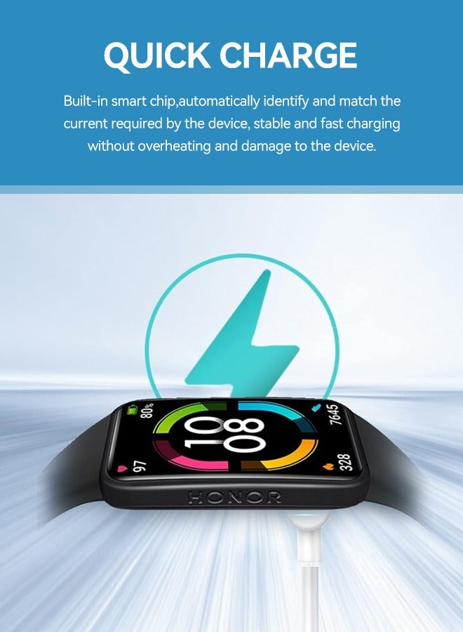 Tersely Charger Compatible with Huawei Watch Fit3, USB Charging Cable Cord Base Dock Charger Adapter Stand For Huawei Band 10/9/8/7/6 smartwatch (White) - Image 3