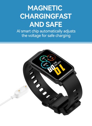 شاحن متوافق مع Huawei Watch Fit3، كابل شحن USB قاعدة док شاحن محول قاعدة لحواس سماعة Huawei Band 10/9/8/7/6 الذكية (أبيض) - view 2