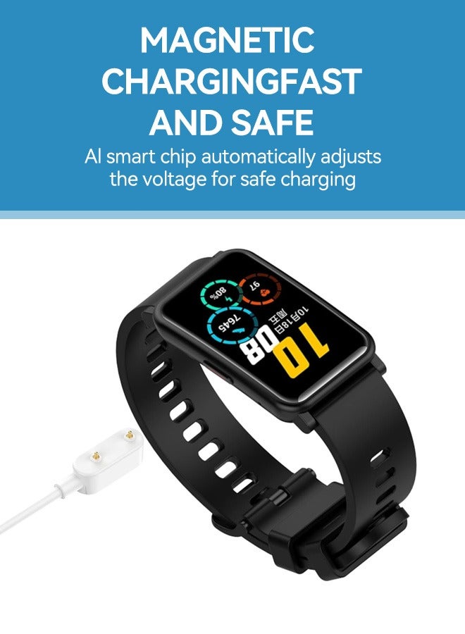 Tersely Charger Compatible with Huawei Watch Fit3, USB Charging Cable Cord Base Dock Charger Adapter Stand For Huawei Band 10/9/8/7/6 smartwatch (White) - Image 2