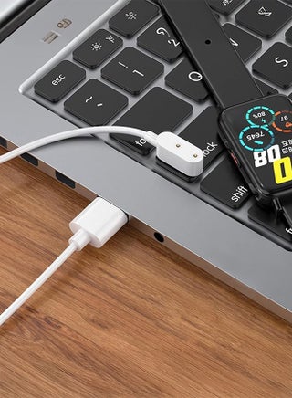 شاحن متوافق مع Huawei Watch Fit3، كابل شحن USB قاعدة док شاحن محول قاعدة لحواس سماعة Huawei Band 10/9/8/7/6 الذكية (أبيض) - view 5