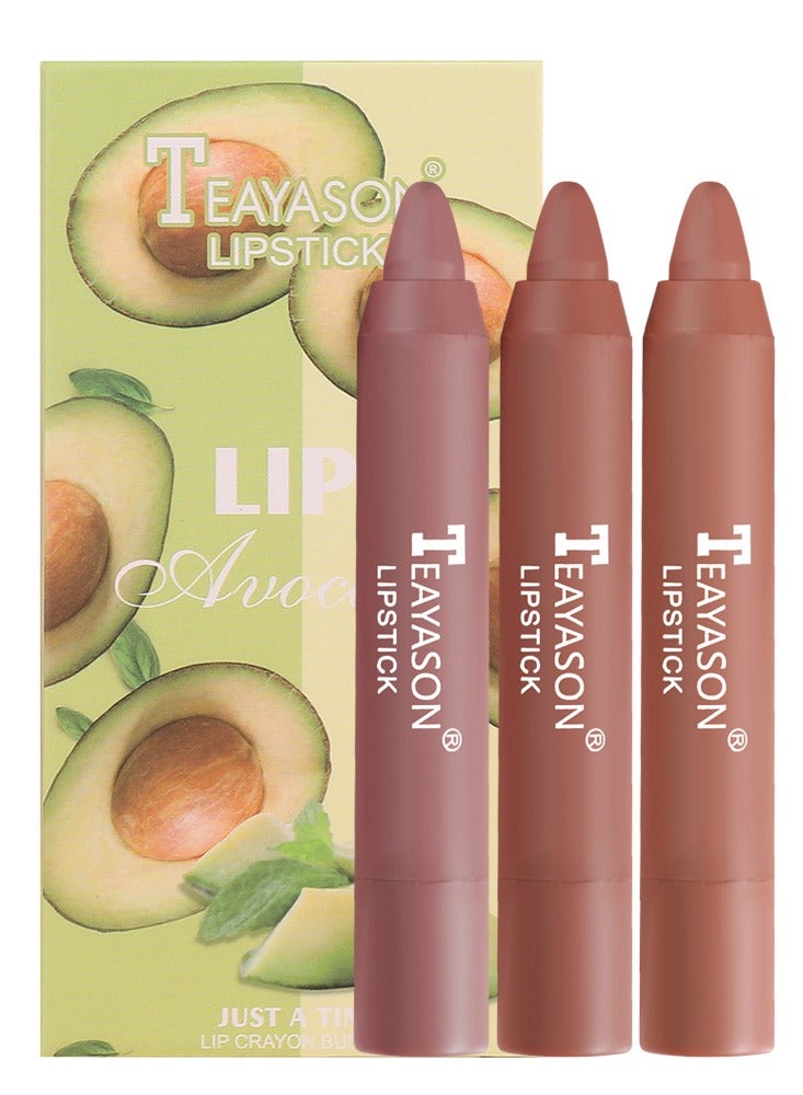 TEAYASON 3 Colors Liquid Matte Lipstick Set, Velvet Air Moisture Smooth Crayon Nude Lipstick,Ultimate Nourishing Lipstick 24 Hour Long Lasting Waterproof Lip Gloss Lipstick for Women Makeu (Set E) - Image 1
