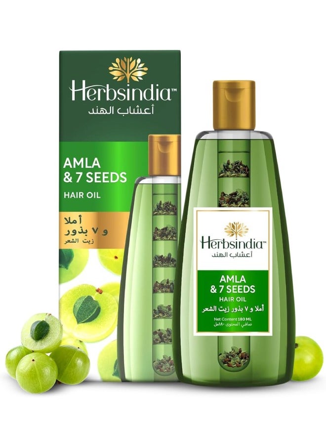 Herbsindia - Amla & 7 Seeds Hair Oil 180 ml - Image 1