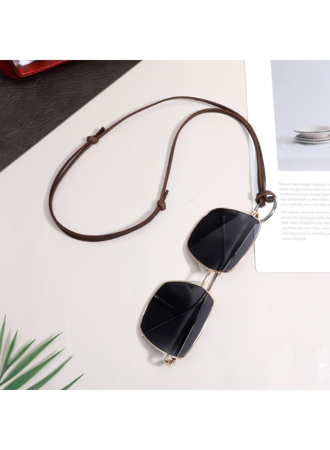 1Pcs Adjustable Leather Glasses Necklace Strap, Sunglasses Eyeglass Holder Lanyard Loop for Men Reading & Sun Glasses - Image 3