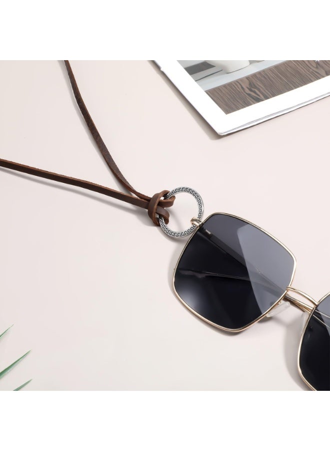 1Pcs Adjustable Leather Glasses Necklace Strap, Sunglasses Eyeglass Holder Lanyard Loop for Men Reading & Sun Glasses - Image 4