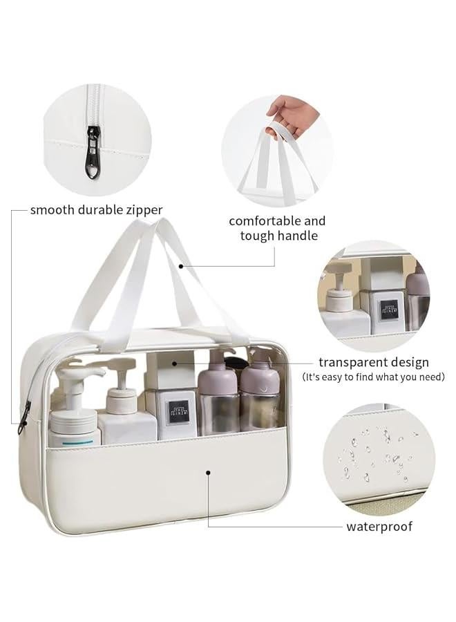 HOOKOR Waterproof Toiletry Bag for Women Clear Travel Toiletry Bag Travel Makeup Bag Hanging Toiletry Bag for Men Toiletry Bags for Traveling Women Travel Bag for Toiletries Transparent Set (White) - Image 5