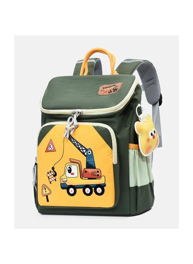 Kids Backpack Crane Construction Design 3-5 Years, Large Capacity Waterproof Lightweight Spine-Protective School Bag - Image 2