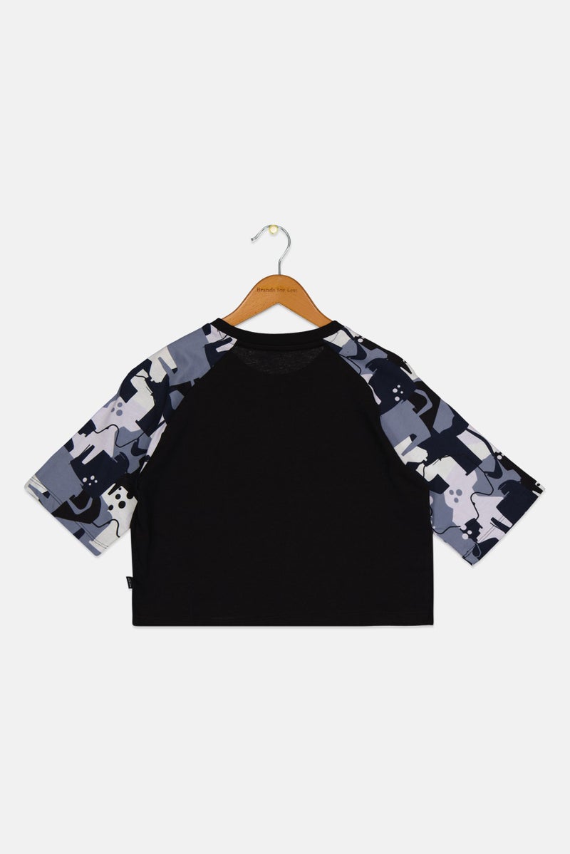 PUMA Kids Girl Brand Logo Tee, Black Combo - Image 2