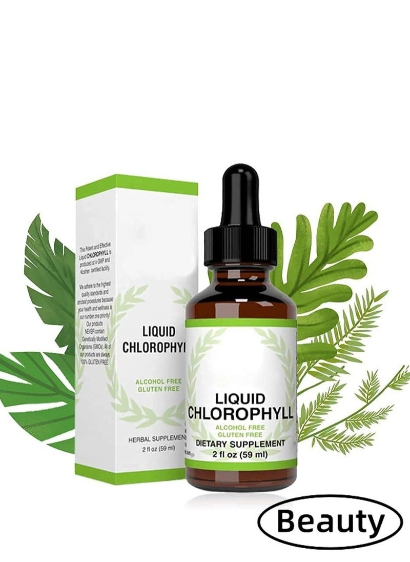 Wins Town 2 ounce Mint Flavor Chlorophyll Liquid Drops Alcohol & Gluten Free Liquid Chlorophyll Energy Supplement Natural Chlorophyll Deodorant Suitable for Adults Extra Strength, Effective Sleep Aid - Image 1