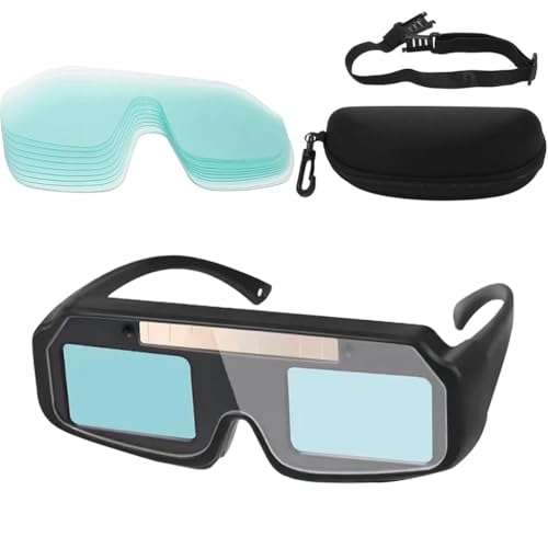 Serplex® Auto-Darkening Welder Glasses with 15pcs Replaceable Lenses, Welding Glasses Safety Protective Solar Powered Auto Darkening Welding Goggles for Arc/Gas Welding & Grinding - Image 1
