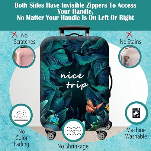 Handcuffs Luggage Cover Trolley Travel Covers, Washable Dust Proof Anti-Scratch Suitcase Protector (Green, M (23"-26")) - Image 5