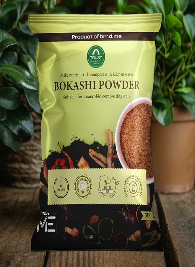 TrustBasket Bokashi Compost Maker Powder 500gms | Microbial inoculant to Initiate anaerobic Decomposition Indoors | Prevents Foul Smell in The Compost - Image 1