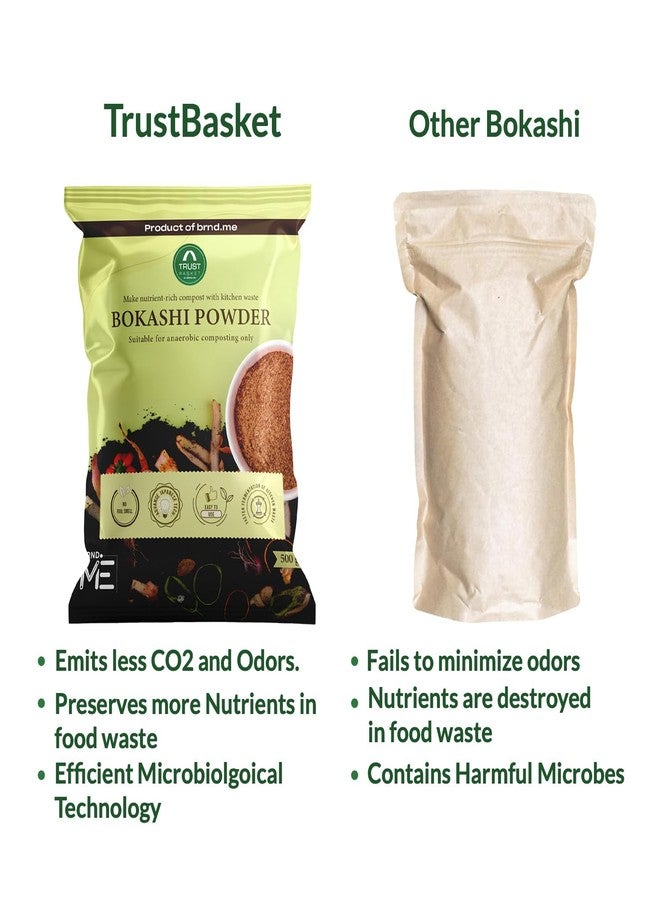 TrustBasket Bokashi Compost Maker Powder 500gms | Microbial inoculant to Initiate anaerobic Decomposition Indoors | Prevents Foul Smell in The Compost - Image 3