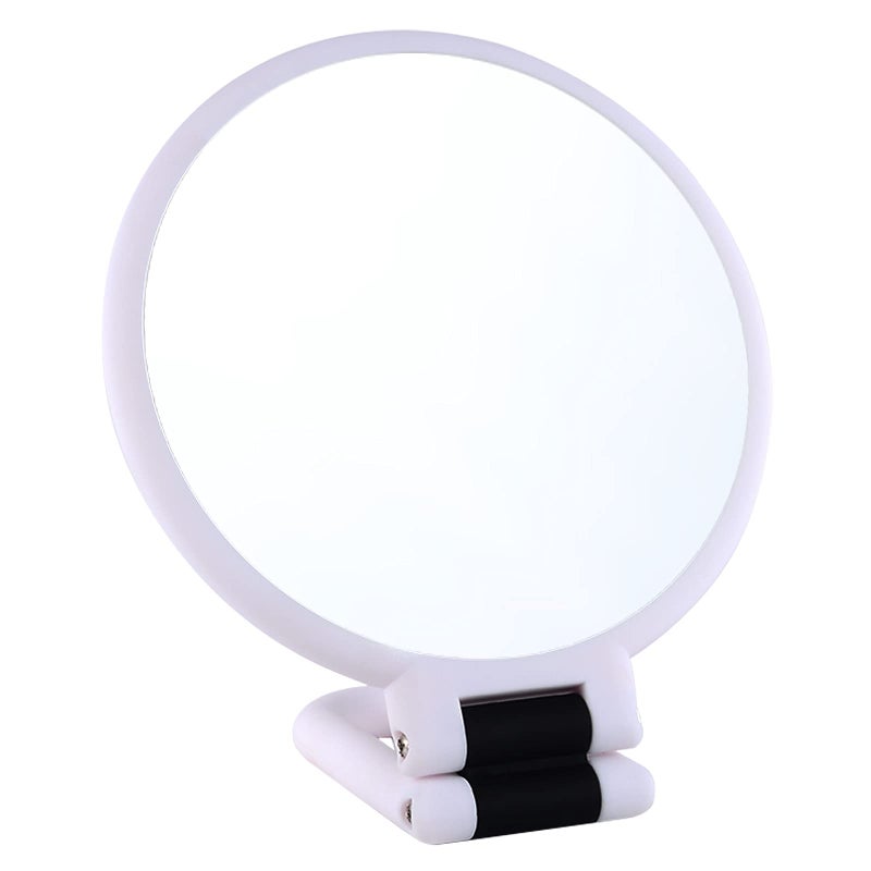 LOTIKO LOTIKO 1x 10x Magnifying Handheld MirrorTravel Folding Hand Held MirrorDouble Sided Pedestal Magnification and True Image Makeup Mirror Portable Vanity Cosmetic Mirror for Women White 