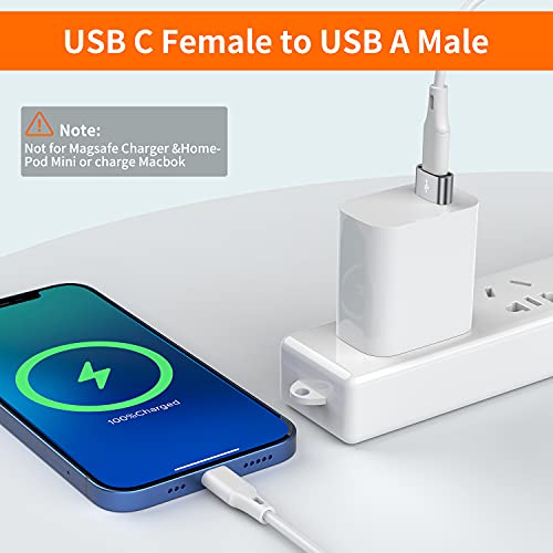 JXMOX USB C Female to USB Male Adapter 4-Pack, Type C to USB A Charger Cable Converter,Compatible with iPhone 11 12 13 14 15 16 17 Pro Max,iPad Pro Air 4 Mini 6,Samsung Galaxy S25 S24 S23 S22,Pixel - Image 2