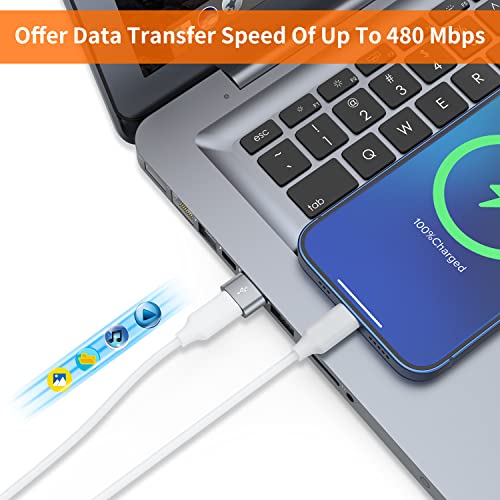 JXMOX USB C Female to USB Male Adapter 4-Pack, Type C to USB A Charger Cable Converter,Compatible with iPhone 11 12 13 14 15 16 17 Pro Max,iPad Pro Air 4 Mini 6,Samsung Galaxy S25 S24 S23 S22,Pixel - Image 3