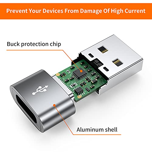 JXMOX USB C Female to USB Male Adapter 4-Pack, Type C to USB A Charger Cable Converter,Compatible with iPhone 11 12 13 14 15 16 17 Pro Max,iPad Pro Air 4 Mini 6,Samsung Galaxy S25 S24 S23 S22,Pixel - Image 5