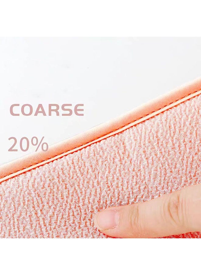3pcs تقشير طبيعي Loofah اسفنج مرة أخرى مكرر للدش، لوفا تقشير الحمام حزام & الأسفنج وسائد & قفاز تقشير، حمام دش مكرر للرجال والنساء (الوردي) - Image 3