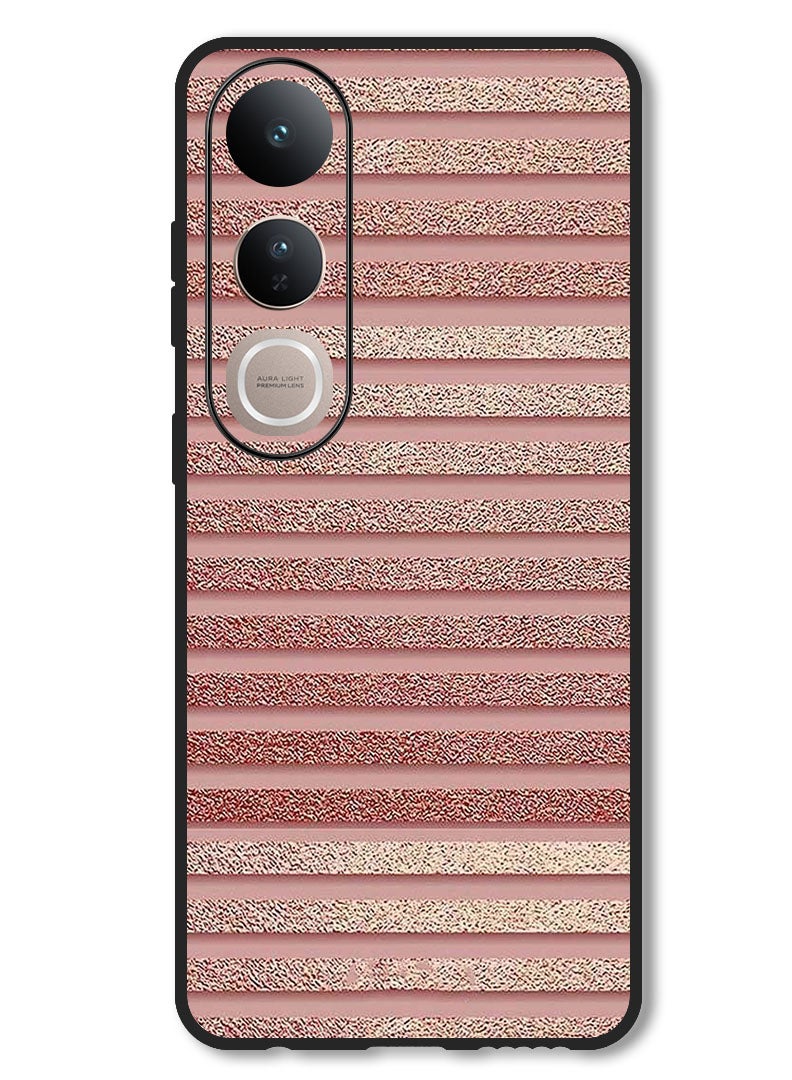Theodor Case Compatible with Vivo V50 Lite Protection Shockproof Bumper Cover Pink Glitter Strips - Image 1