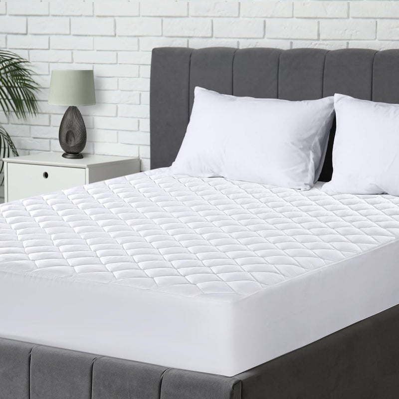 Utopia Bedding Quilted Mattress Protector Breathable Mattress Pad Deep Fitted Mattres Cover White Bunk Bed  76 x 190  30 cm