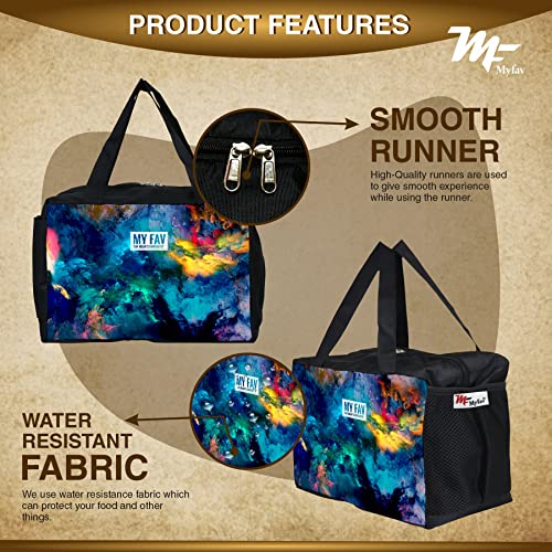 Myfav MY FAV Colorful Insulated Lunch Bag | Stylish Lunch Bag for Office Women & Girls | Leakproof & Water-Resistant | Never-Fade Digital Print | Lightweight, Durable & Spacious Tiffin Bag | Pack of 1 - Image 5