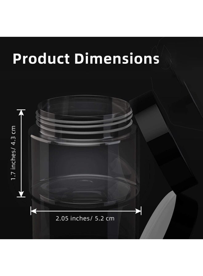 4 Pack Cosmetic Jars, Round Clear Container with Lid, Plastic Cosmetic Jars, Refillable Small Storage Containers, Wide Mouth, Leak Proof, for Slime, Cosmetic, Lotion, Candy, Craft - Image 2