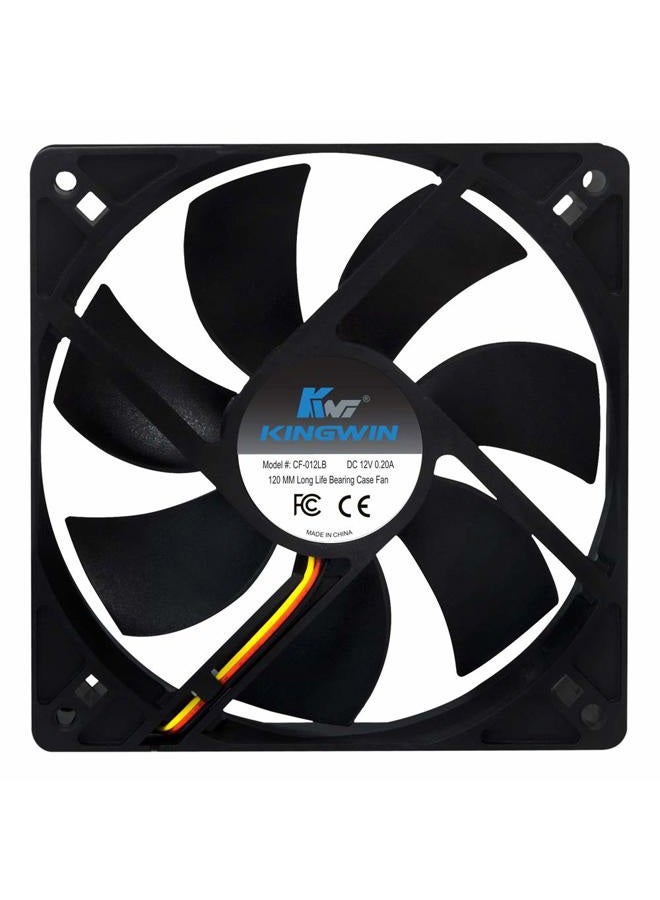 KingWin 120mm Silent Fan for Computer Cases, Mining Rig, CPU Coolers, Computer Cooling Fan, Long Life Bearing, and Provide Excellent Ventilation Black CF-012LB - Image 4