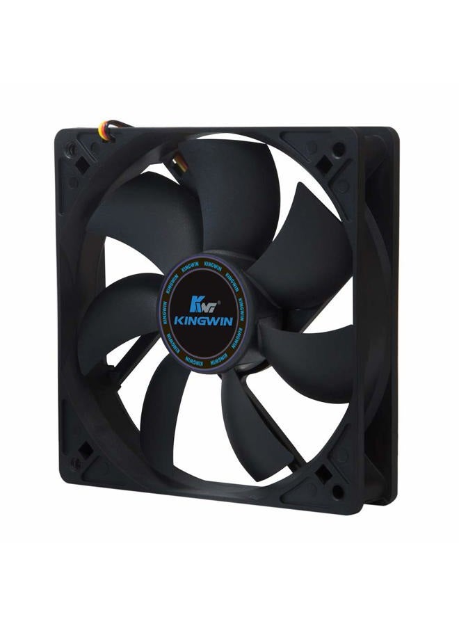 KingWin 120mm Silent Fan for Computer Cases, Mining Rig, CPU Coolers, Computer Cooling Fan, Long Life Bearing, and Provide Excellent Ventilation Black CF-012LB - Image 1