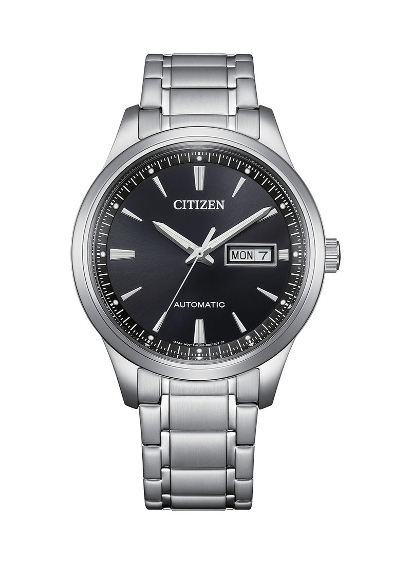 سيتيزن Mechanical Men's Watch NY4060-51E, 40 mm Black Dial, Stainless Steel Case & Bracelet, 100 m WR - Image 2