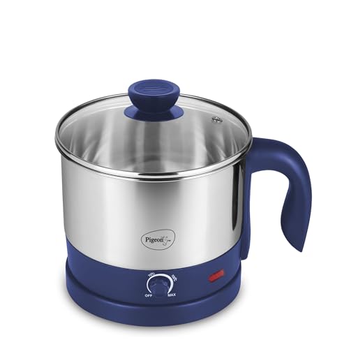 Pigeon Kessel Multipurpose Kettle 1.5 litres with Stainless Steel Body, used for boiling Water and milk, Tea, Coffee, Oats, Noodles, Soup etc 600 Watt (Blue) - Image 1