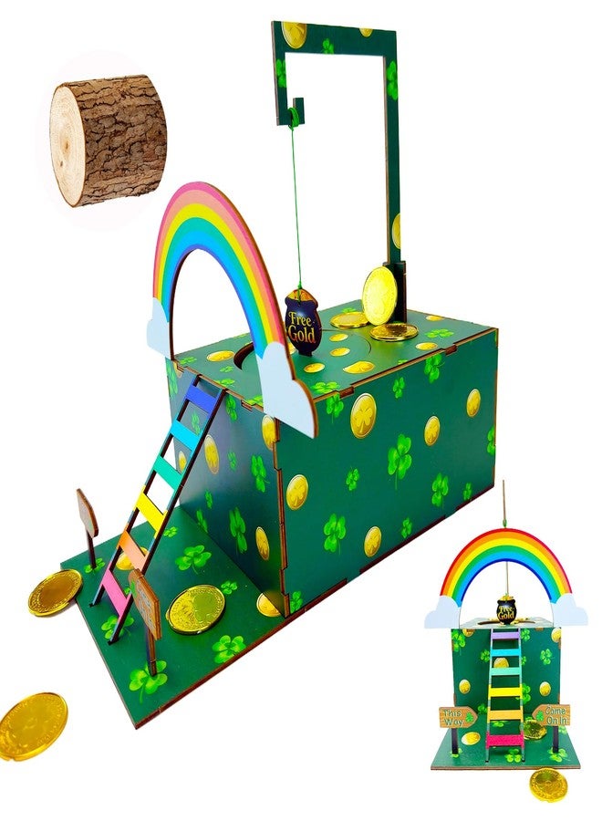 Vecacosic Leprechaun Trap Kit For Kids Wood Diy St Patricks Day Kids Leprechaun Trap Catch A Leprechaun Kit Leprechaun Trap Supplies Leprechaun Trap Craft Kit St Patricks Day Decorations Party Supplies - Image 1