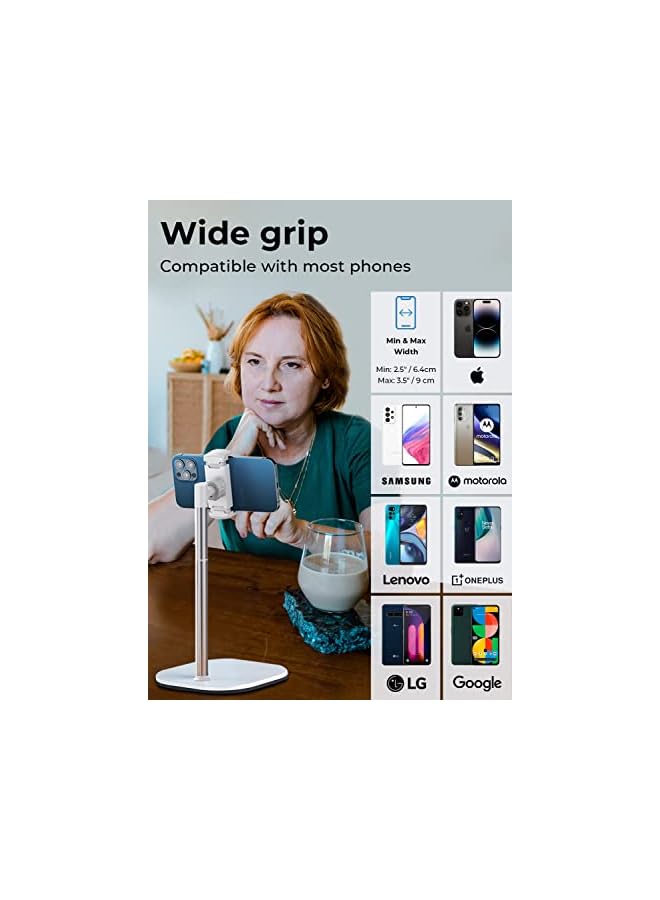 PROMASS ChatStand, Height Adjustable Mobile Phone Stand for Desk | Mobile Phone Holder Stand for Office, Desk Phone Stand for Recording, iPhone Stand for Desk Accessories for Women, iPhone Holder - Image 4