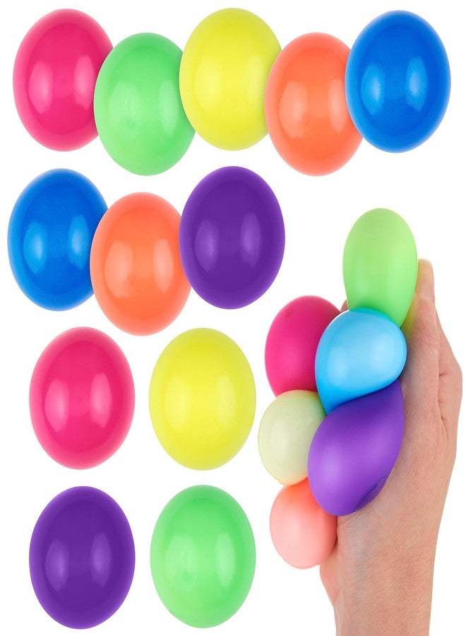 Expressions 12pc Value Pack - Squeeze Balls in Assorted Neon Colors - Fidget Toy Stress Balls for Adults and Kids - Anxiety Relief Items to Squish, Squeeze, Throw and Stick Fidgets for Kids - Image 1