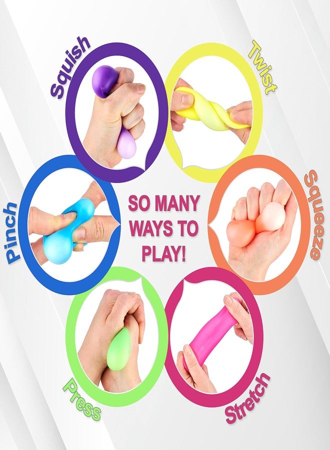 Expressions 12pc Value Pack - Squeeze Balls in Assorted Neon Colors - Fidget Toy Stress Balls for Adults and Kids - Anxiety Relief Items to Squish, Squeeze, Throw and Stick Fidgets for Kids - Image 4