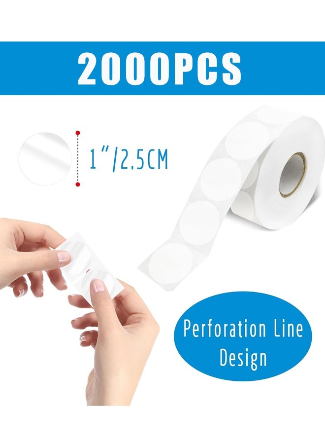 2000 قطعة من الملصقات الشفافة مقاس 1 بوصة، ملصقات لإغلاق الطرود والأظرف، ملصقات دائرية منقطة للبريد. - Image 2