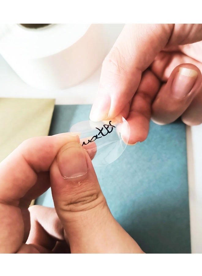 2000 قطعة من الملصقات الشفافة مقاس 1 بوصة، ملصقات لإغلاق الطرود والأظرف، ملصقات دائرية منقطة للبريد. - Image 5