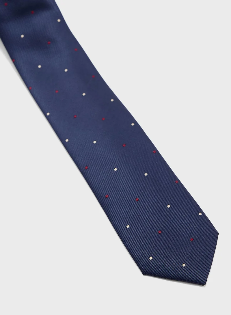 Mango Man Micro Polka Dots Structure Tie