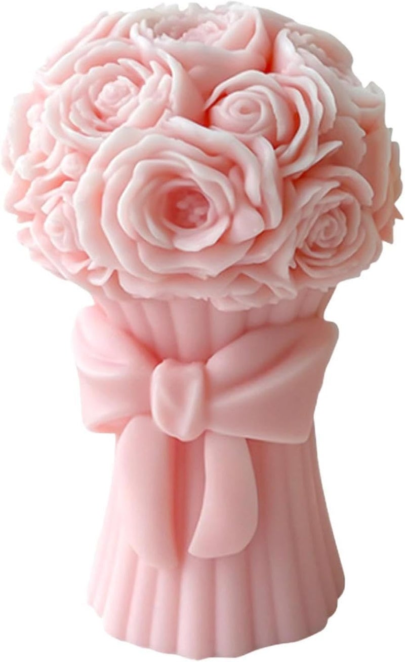 RKPM HOMES RKPM HOMES Rose Bouquet Candle Mold I 3D Flower Basket Pillar Silicone Epoxy Mould I Special for Valentine's Day I for DIY Handmade Ornament Aromatherapy Soap Resin Art Craft Home Party Décor (Bow) - Image 4