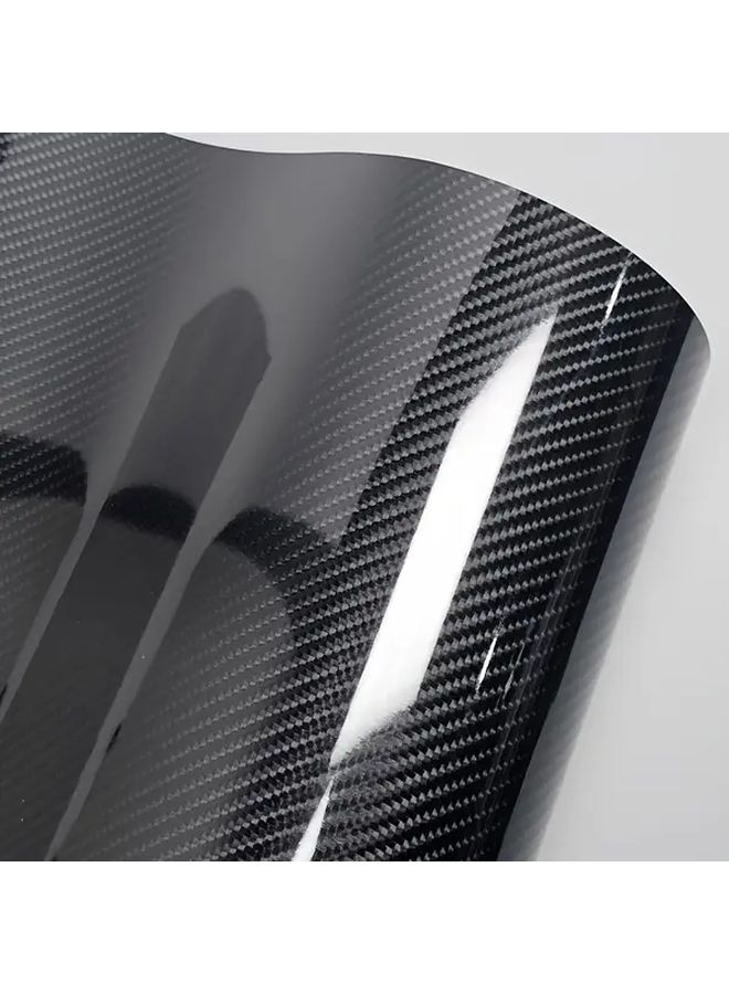 PET Black 7D Carbon Fiber Wrap Film 11 81x39 37in Glossy Finish Strong Adhesive - Image 3
