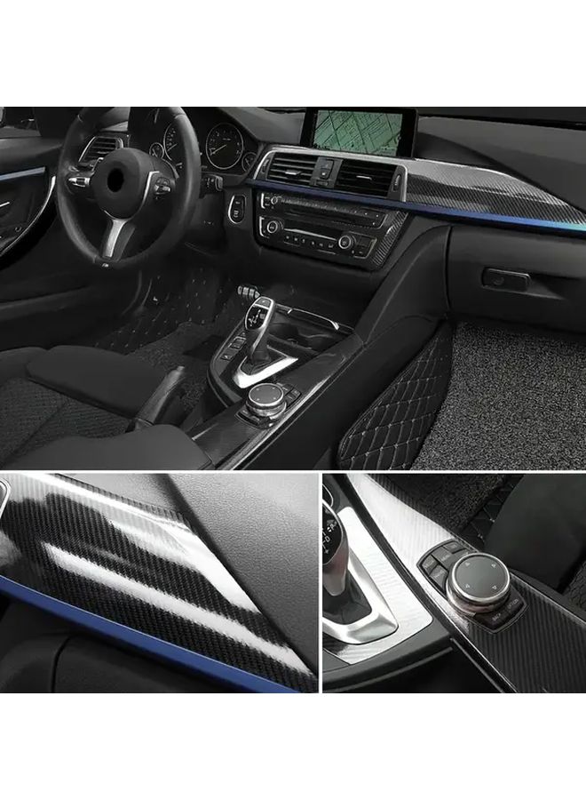 PET Black 7D Carbon Fiber Wrap Film 11 81x39 37in Glossy Finish Strong Adhesive - Image 4
