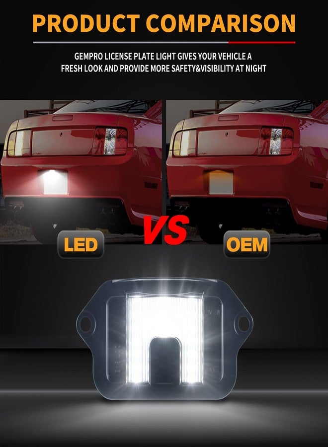 Gempro LED License Plate Light Assembly for Ford Mustang 2005-2009 Rear Bumper Tag Lamps 6000K White, 1PC - Image 5