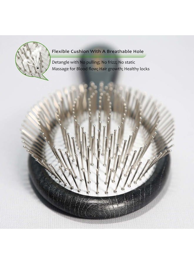 BESTOOL Hair Brush, Paddle Detangler Brush with Metal Bristles for Women/Men/Kids Detangling & Massaging, Anti Static, Best for All Hair Types Wet & Dry DailyUse - Image 2