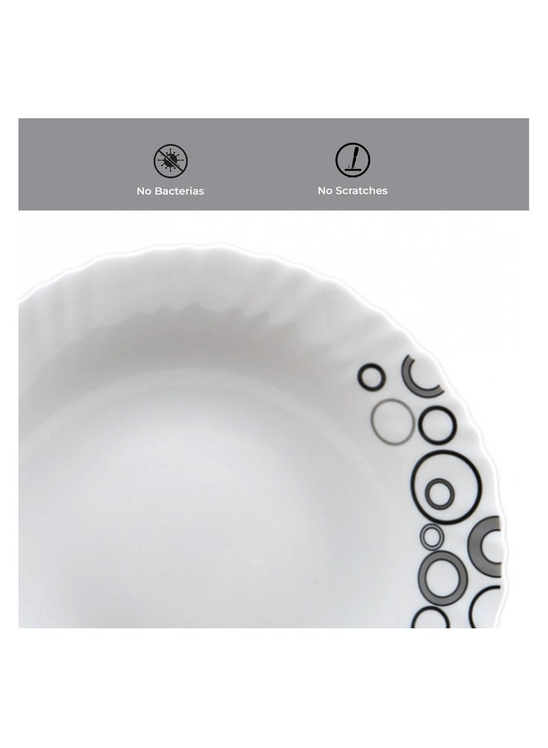 لاوبالا طقم عشاء LaOpala Classic 38 قطعة من المواد الزجاجية، مجموعة عشاء Misty Drops، آمنة للاستخدام في الميكروويف وآمنة للاستخدام في غسالة الأطباق، أوعية خفيفة الوزن وأكواب وأطباق قابلة لإعادة الاستخدام - Image 4