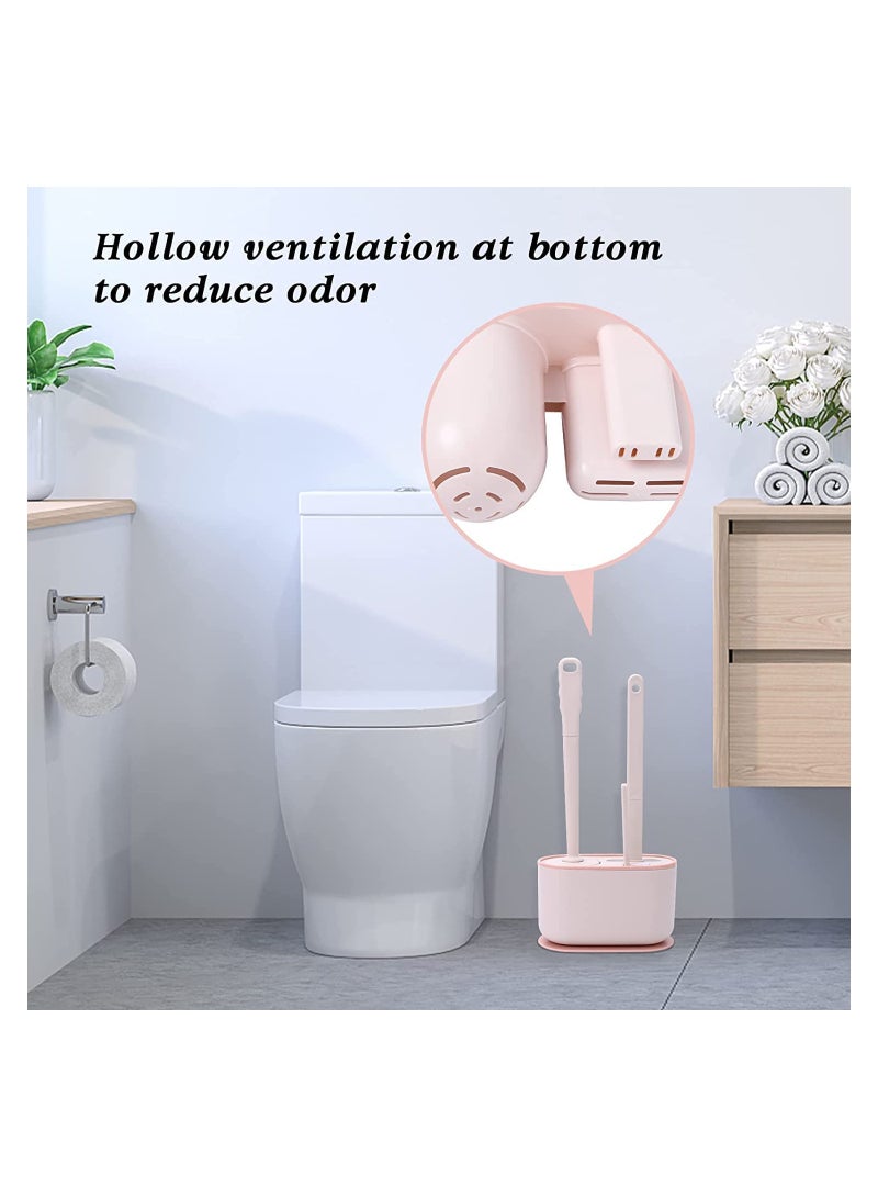 Zikra مجموعة فرشاة المرحاض وحاملها مع 3 قطع فرش مثبتة على الحائط / قائمة على الأرض لفرش المرحاض ذات المقبض الطويل سهلة التنظيف لزاوية المرحاض للحمام - Image 3