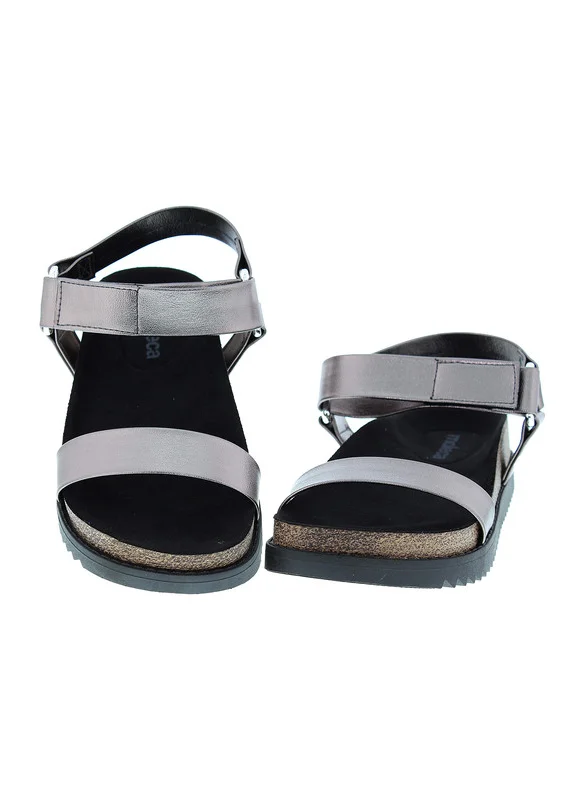 MOLECA Moleca Ladies Sandals With Back Strap Pewter | Made In Brazil