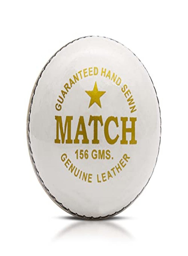 PSE Priya Sports Leather Match Cricket Ball White Pack of 3 (2Part) - Image 4