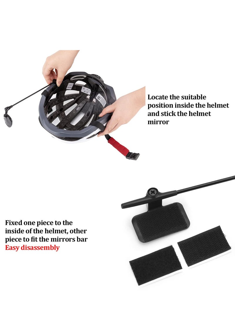 Generic - Bike Helmet Mirror, Fully Adjustable Rear View Bicycle Helmet Mirror for Cycling, Ultra-Clear Glass Safety Mirror, 360 Degree Bicycle Rear View Wide Angle Mirror (2 Pack) - Image 1