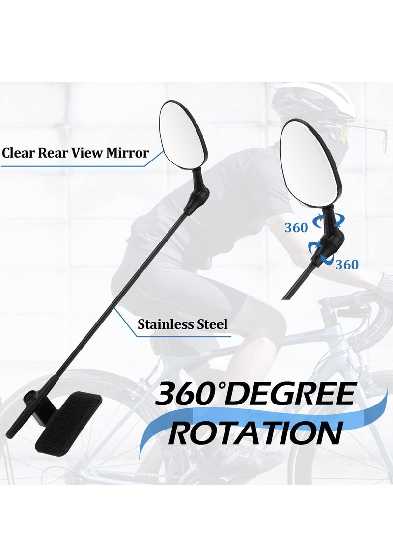 Generic - Bike Helmet Mirror, Fully Adjustable Rear View Bicycle Helmet Mirror for Cycling, Ultra-Clear Glass Safety Mirror, 360 Degree Bicycle Rear View Wide Angle Mirror (2 Pack) - Image 1